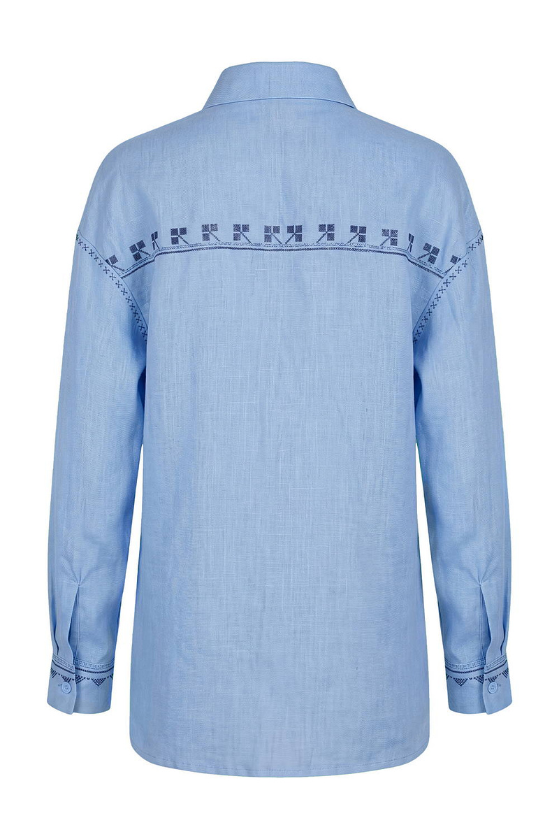 Women's embroidered shirt Dawn blue